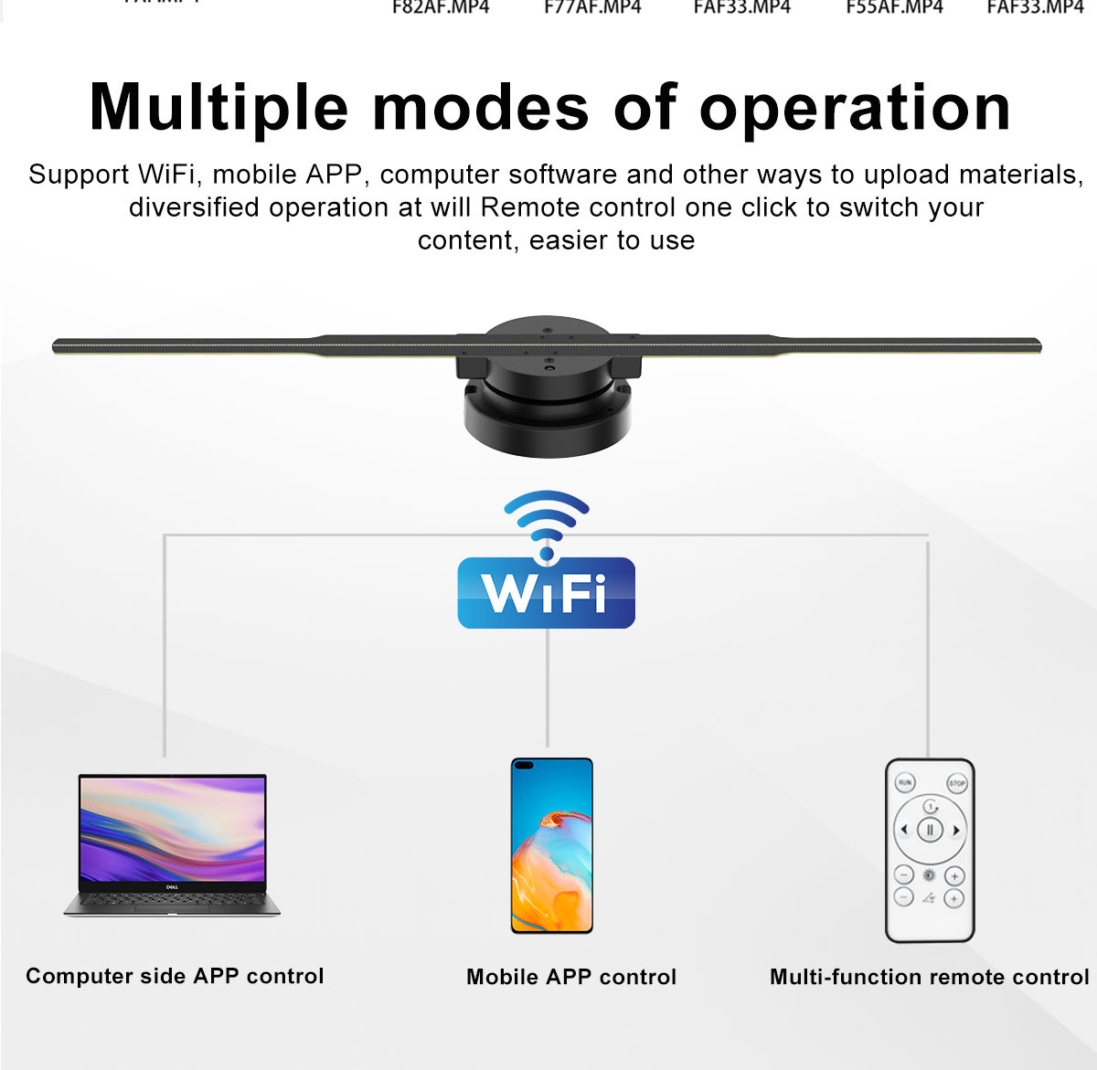 Синхронизированный голограммный вентилятор передвижной 3D вентилятор галограммный экран водонепроницаемый 3D голографический светодиодный вентилятор