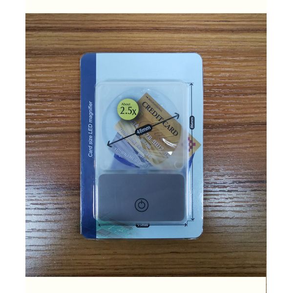 Eco Friendly Card Wallet Magnifier Card Sized LED Illuminated 2.5X for Daily Reading & Currency Verification