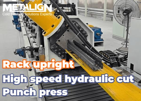 Pre Punching Automated Roll Forming Machine Line For Adjustable Width Heavy Rack Uprights