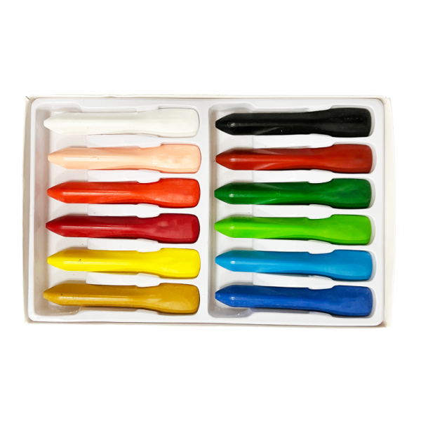 Wholesale 12PCS Colorful Jumbo Non Toxic Silky Triangle Kids Drawing Kit Plastic Crayon
