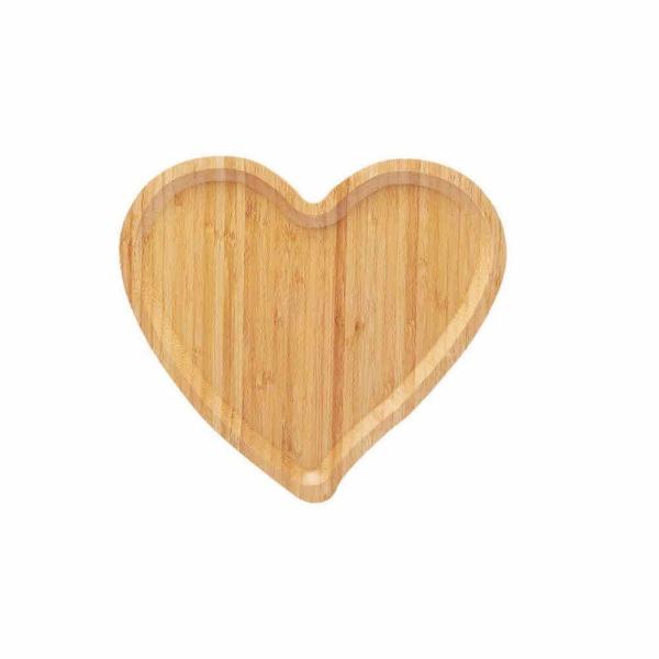 Heart Shaped Bamboo Cheese Board Serving Platter For  Hotel Or Home