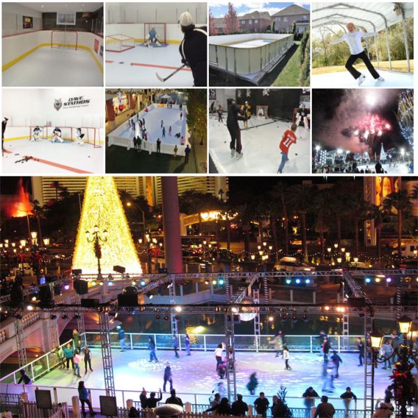 Fake Ice Skating Rink Polyethylene Material Plastic Ice Rink For Commercial