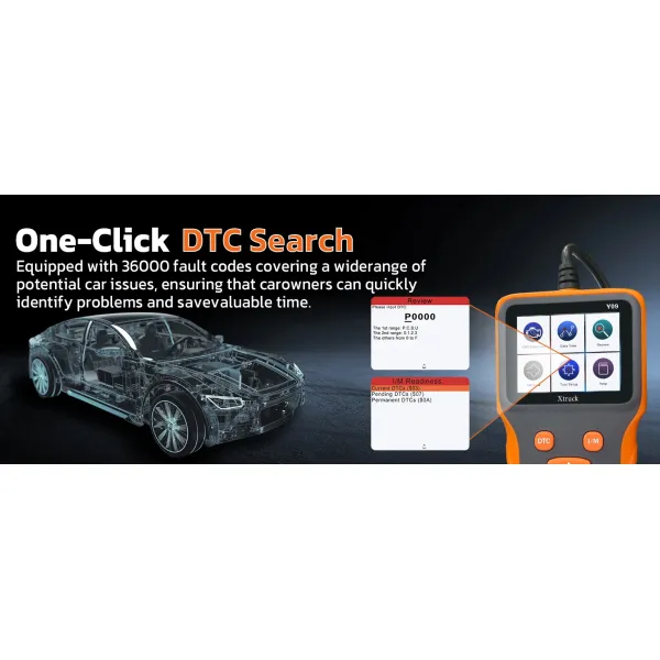 XTRUCK Y09 OBD2 Scanner Automotive Diagnostic Tool with 1 Year Warranty Read VIN and Battery Voltage for Gasoline Cars