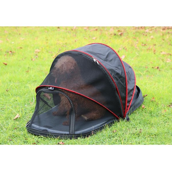 Вагонетка собаки вагонетки несущей собаки голубого холста ковбоя уютная на колесах 53x39x82cm