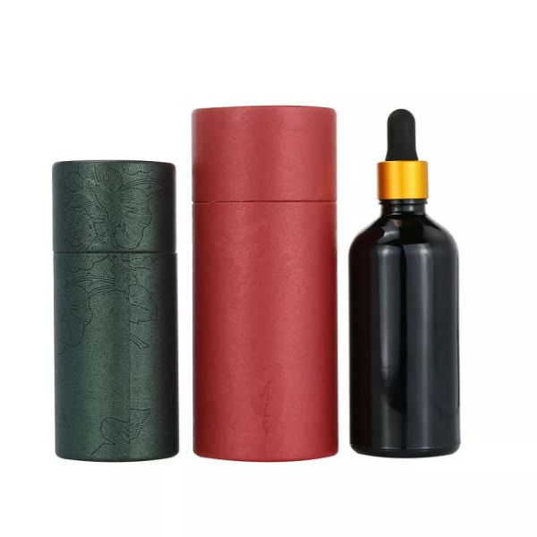 Multi-size Essential Oil Paper Tube Packaging CMYK Cosmetic Food Paper Packaging Tubes