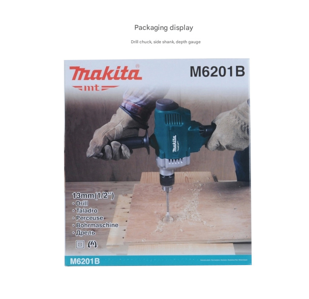 Makita M6200 800W Corded Mixer Drill 13mm Keyed Chuck 0-700RPM Variable Speed Electric Drill for Plaster Paint Mud Mixing & Drilling
