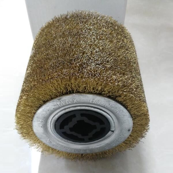 Wood Polishing Industrial Roller Brushes / Steel Wire Brush Wheel Roller