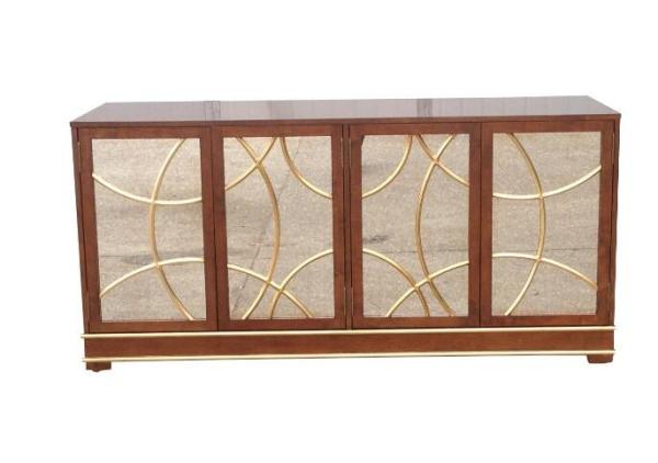 Antique Hotel Room Dresser 5 Star Hotel MDF Board With Recessed Back Panel