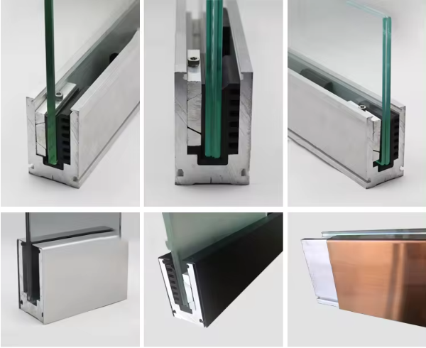 Tempered Glass Aluminium U Channel Profiles For 10mm Glass Railing