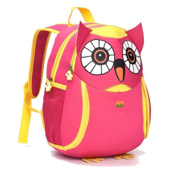 Multifunction Night Owl Primary School Bag / Nylon Shoulder Bag For Teens