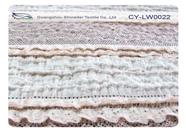 OEM / ODM Water Soluble Stretch Lace Fabric , Cotton Nylon Spandex Fabric CY-LW0022