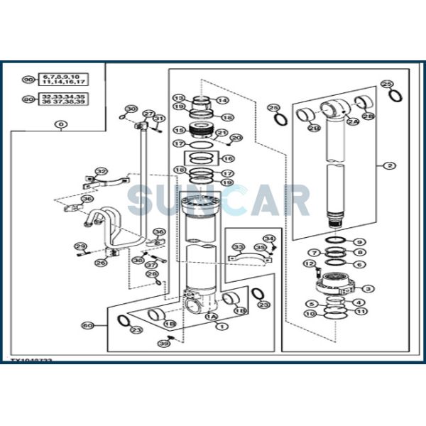 DEERE-4662889  Boom Cylinder Service Kit Fits DEERE 220DW