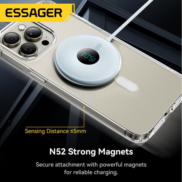 ESSAGER 15W Magnetic Phone Wireless Charger Digital Display ES-WC10