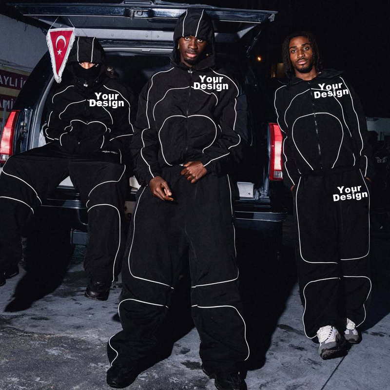 Custom OEM ODM Drawstring‑Trim Hooded Zip‑Up Cardigan, Loose Street Hip‑Hop Team Hoodie for Men & Women