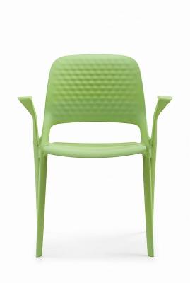 Ergonomic Plastic Accent Chair OEM PP Plastic Chair With Comfortable Cushion