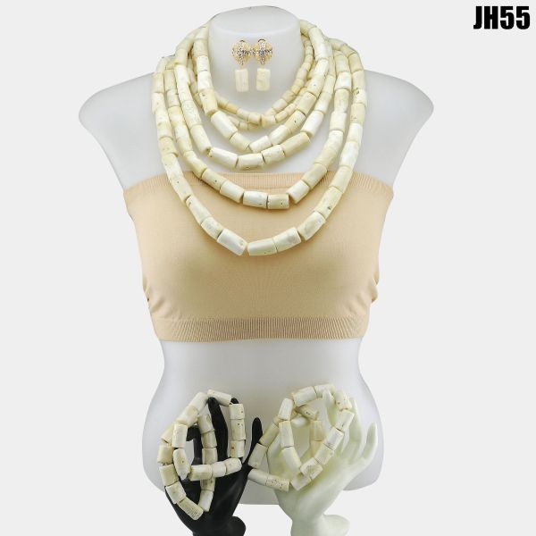 Elegant African Beads Jewelry Sets Senegal/ghana Wedding Handmade Jewelry Women's Golden Wedding Jewelry Sets