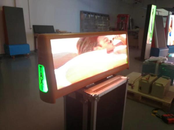 Full Color Taxi Roof Mobile LED Screen , 3g / 4g Led Car Message Sign 6000 Nits