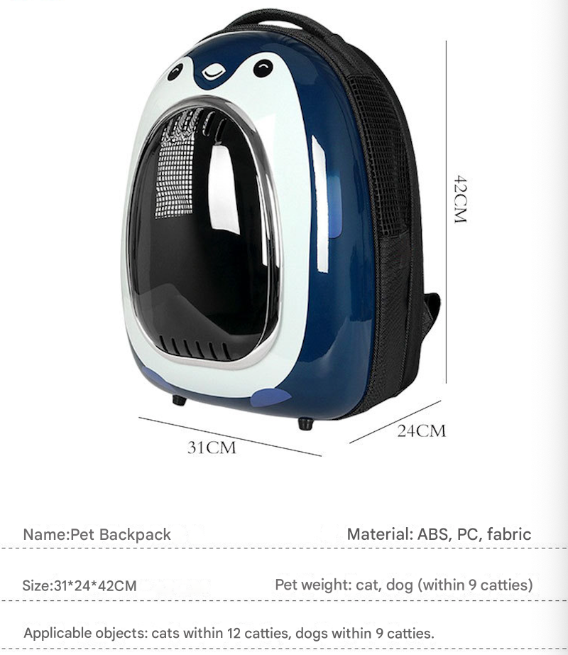 Lindos suministros para mascotas 31*24*42CM Bolso de viaje para mascotas Diseño rígido Mochila para salir para mayor comodidad y durabilidad