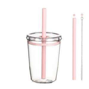 トリタン プラスチック ストローカップ 8.5*11.5cm サイズ 漏れ防止 こぼれにくい 子供用 ストローなし