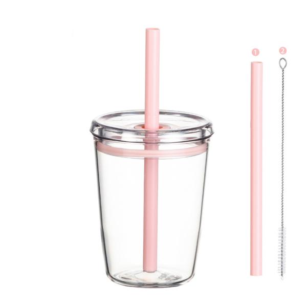 トリタン プラスチック ストローカップ 8.5*11.5cm サイズ 漏れ防止 こぼれにくい 子供用 ストローなし