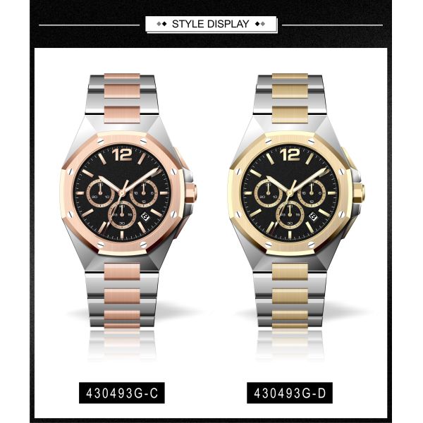 Rose Gold Quartz Battery Wristwatches 10Bar Waterproof JS25 Movt