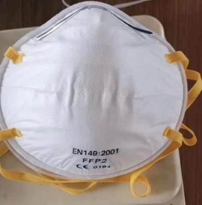 White Disposable Face Dust Mask FFP2 Without Valve Stop Spread Of Spittle