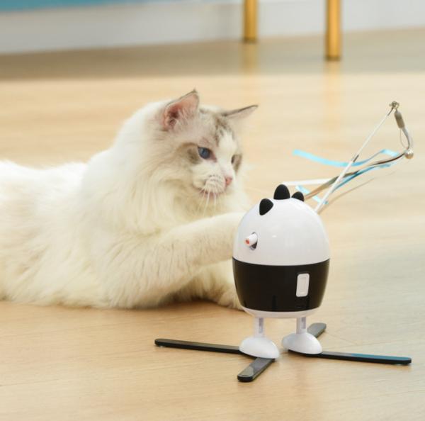 Interactive Funny Vocalize Cat Teaser Toy With Butterfly Electric Automatic Rotating