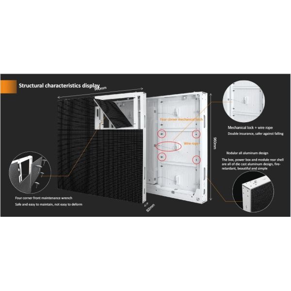 Outdoor Led Screen Long Lifespan P5.7 Full Color LED Display Panel 250mm*250mm For Outdoor Advertising