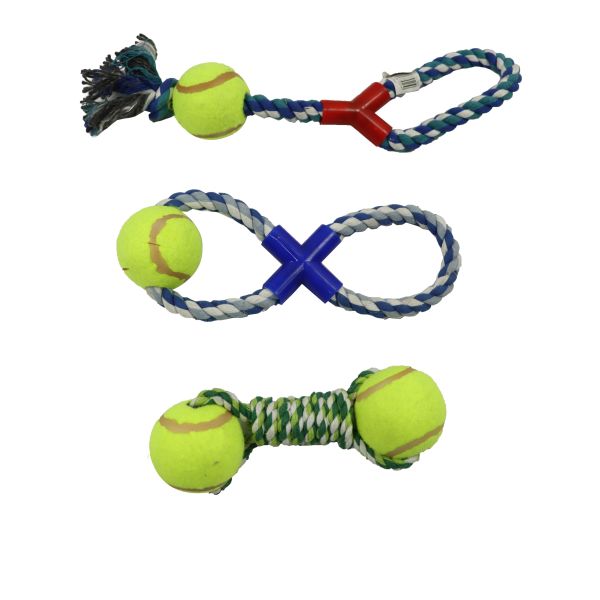 4 Inch Rope Tennis Ball Dog Toy Diy Chew Durable Pet Toys For Cats Interactive 30x20cm