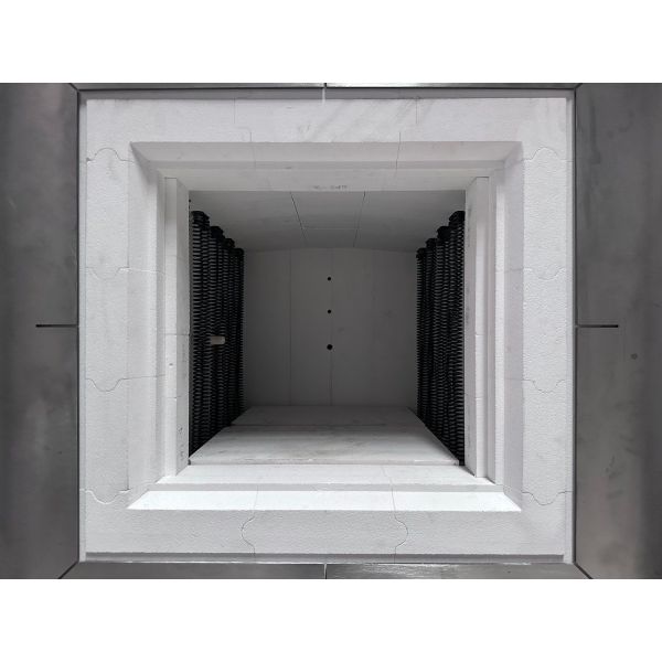 El elemento calefactor es el horno de caja de atmósfera de alta temperatura tipo Hbf80-17nh con bobina de alambre de molibdeno en forma de U