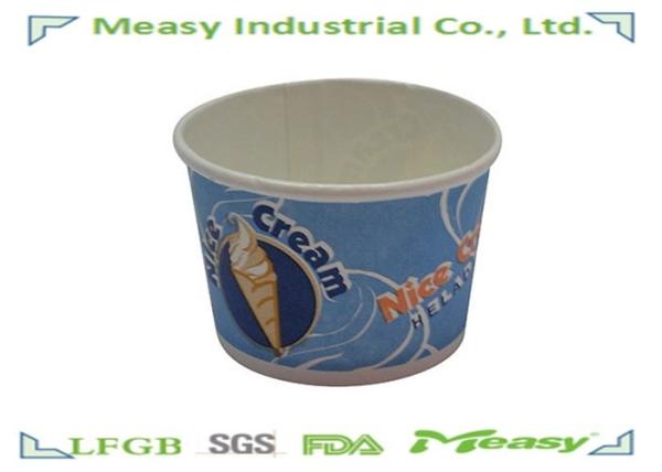 Disposable Ice Cream Paper Cups 10Oz With Food Grade Ink Flexo Printing