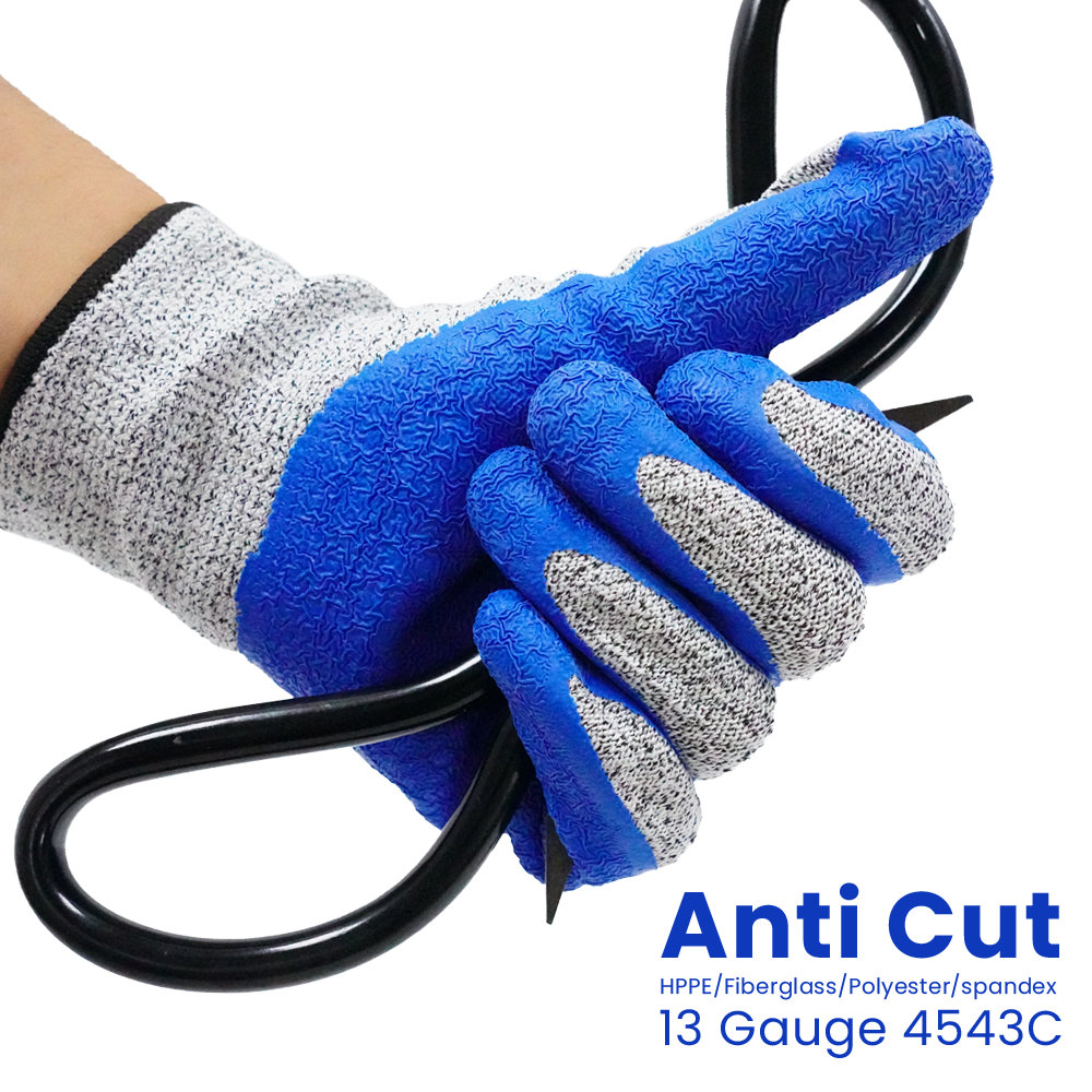 Gants mécaniques résistants aux coupures Gants en latex résistants aux ponctions Bleus pour l'industrie de la réparation automobile