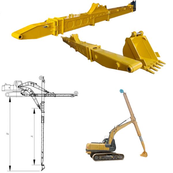 Excavator Extension Arm Telescopic Arm Extended Excavator Long Boom 12m 14m 15m 16m Two-section Telescopic Arm