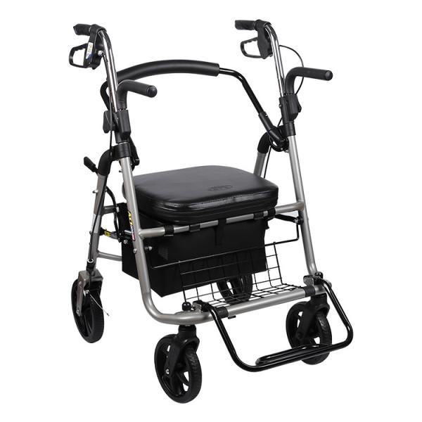 Aluminium Alloy Medical Folding Walker All Terrain Elderly 4 Wheel Rollator