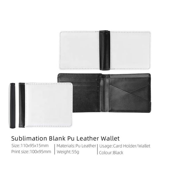 Double Sided Pu Leather Sublimation Wallet Blanks Personalized Wallet For Men