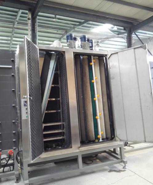 Stainless Steel Vertical industrial glass washing machines 2~7m / min Washing Speed