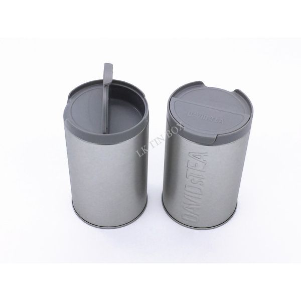 Caixa alta redonda da lata do chá e do café do folha de Flandres pequeno com gravação e Debossing