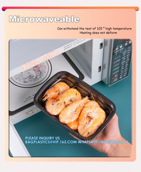 980ml American Takeaway Box Eco-Friendly Microwave Safe Plastic Food Containers With Lids Disposable Food Lunch Box