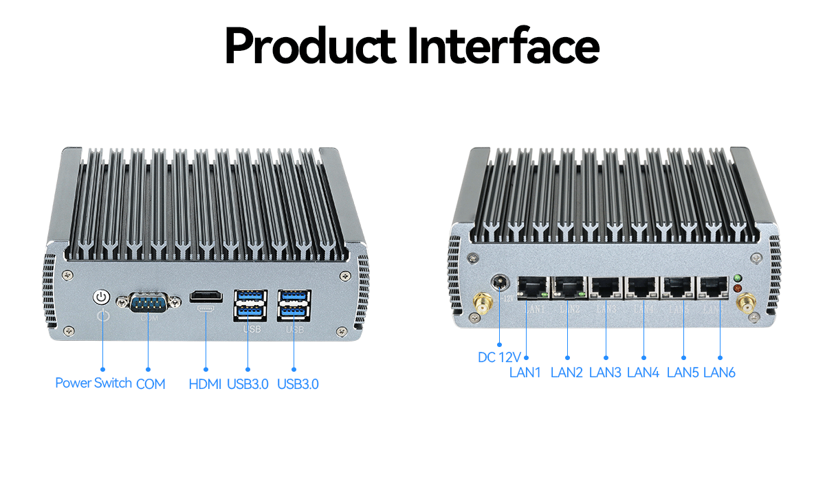 Intel Core i3 1125G4 Файрвол мягкий маршрутизатор с шестью 2.5G Ethernet и одним COM портом