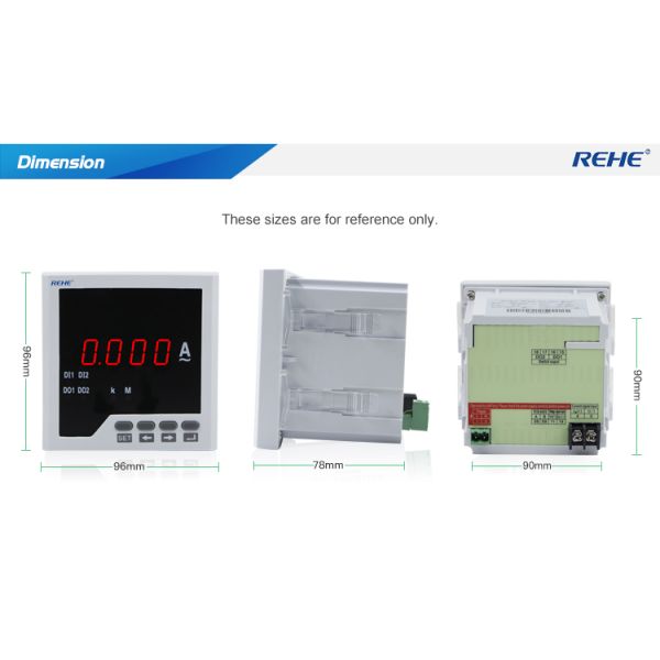 80*80 Single phase ampere meter/current panel meter for distribution box