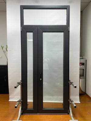 Black PVC Hinged Door Modern Pvc Pivot Door White Tempered Glass