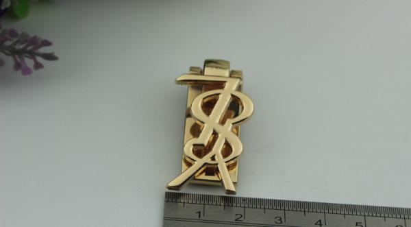 Superb quality custom zinc alloy brand fashion bag gold metal turn locks