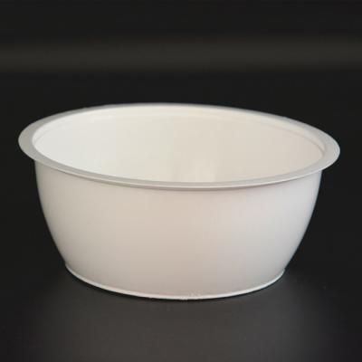 20 Oz 600Ml Disposable Dessert Bowls PP Injection White Plastic Bowl For Food Package