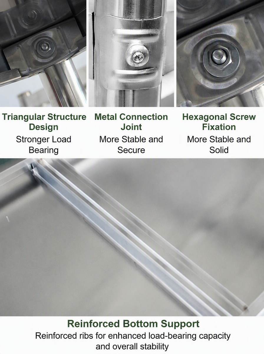 Mobile Stainless Steel Work Table with Adjustable Height and Casters for Commercial Kitchens
