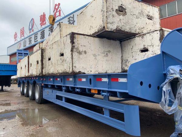 Semi-reboque de carga pesada de pescoço de ganso para transporte de escavadeiras 3 eixos 4 eixos 12m 15m