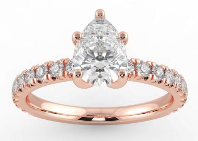 Wedding18K Rose Gold Ring Pear Cut 0.80ct DGC Certificate ODM