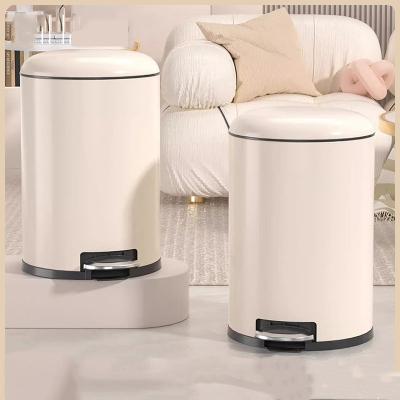 Hotel & Restaurant Waste Bin Round Stainless Steel Pedal Trash Can