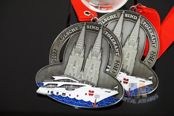 Germany Carnival Gifts Metal Awards And Medals 3D Effect With Glitter Colors