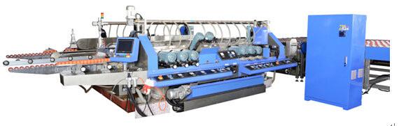 Professional Blue Glass Straight Line , Double Edger Machine High Speed,Double Glass Edger,Straight Line Glass Edger