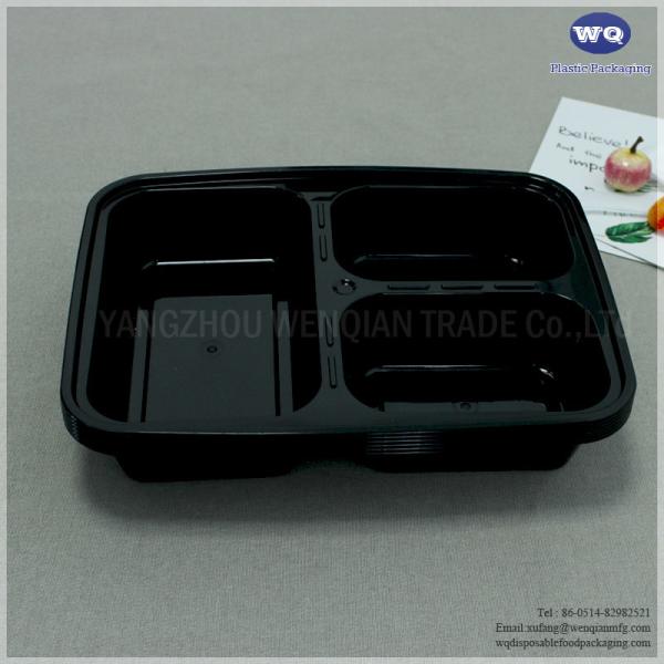 Diposable 3-Compartments Takeaway Plastic Food Container Disposable Food Grade PP Fast Food Box Food Usage Fast Food Box